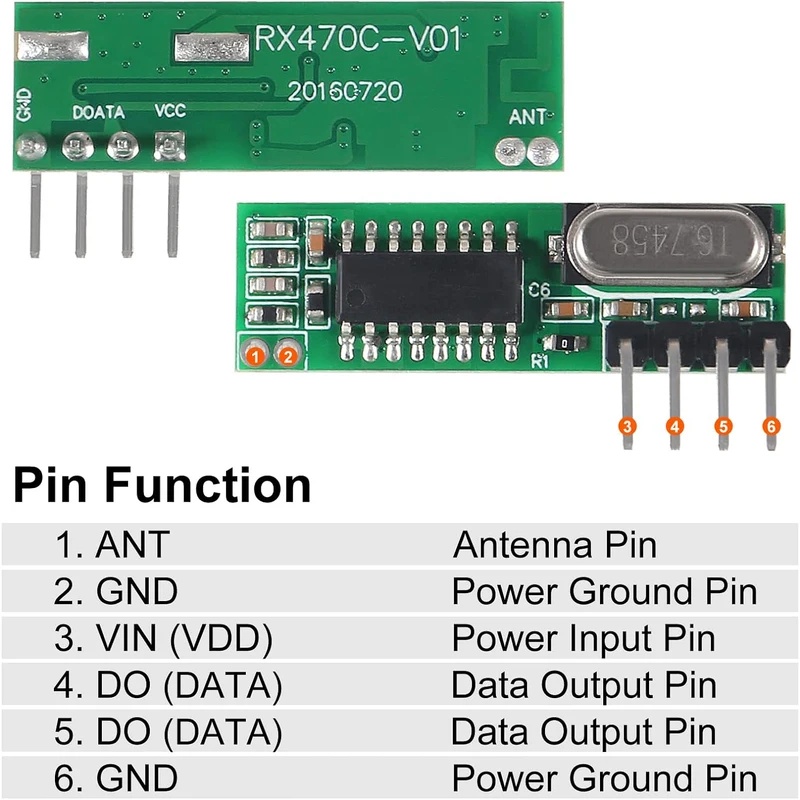 Transmissor e receptor RF sem  - 433Mhz Receiver Module avaliação e preço